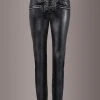 Pretty Attitude Black Faux Leather Skinny Fit Lace Up Pants Black Label