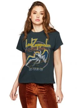 White Label Led Zeppelin UK 1970 Tour Band Shirt By Daydreamer LA