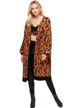 Pretty Attitude Leopard Print Open Front Cardigan