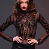Restyle Moon Magic Sheer Long Sleeve Goth Bodysuit