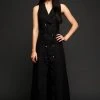 Pretty Attitude Black Long Sleeveless Gothic Coat Black Label