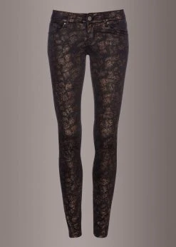 Pretty Attitude Black Label Metallic Animal Print Skinny Fit Pants