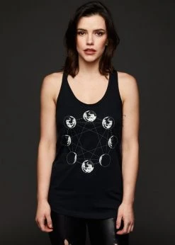 Pretty Attitude Black Label Twilight Galaxy Moon Phases Tank Top