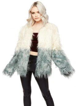 Pretty Attitude Nightrain Ombre Faux Fur Coat