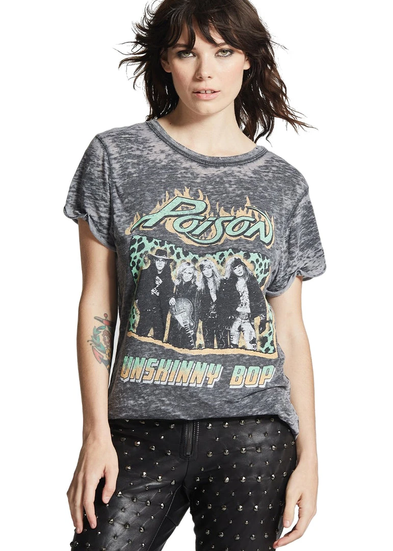 Poison Vintage Wash Band Tee By Recycled Karma