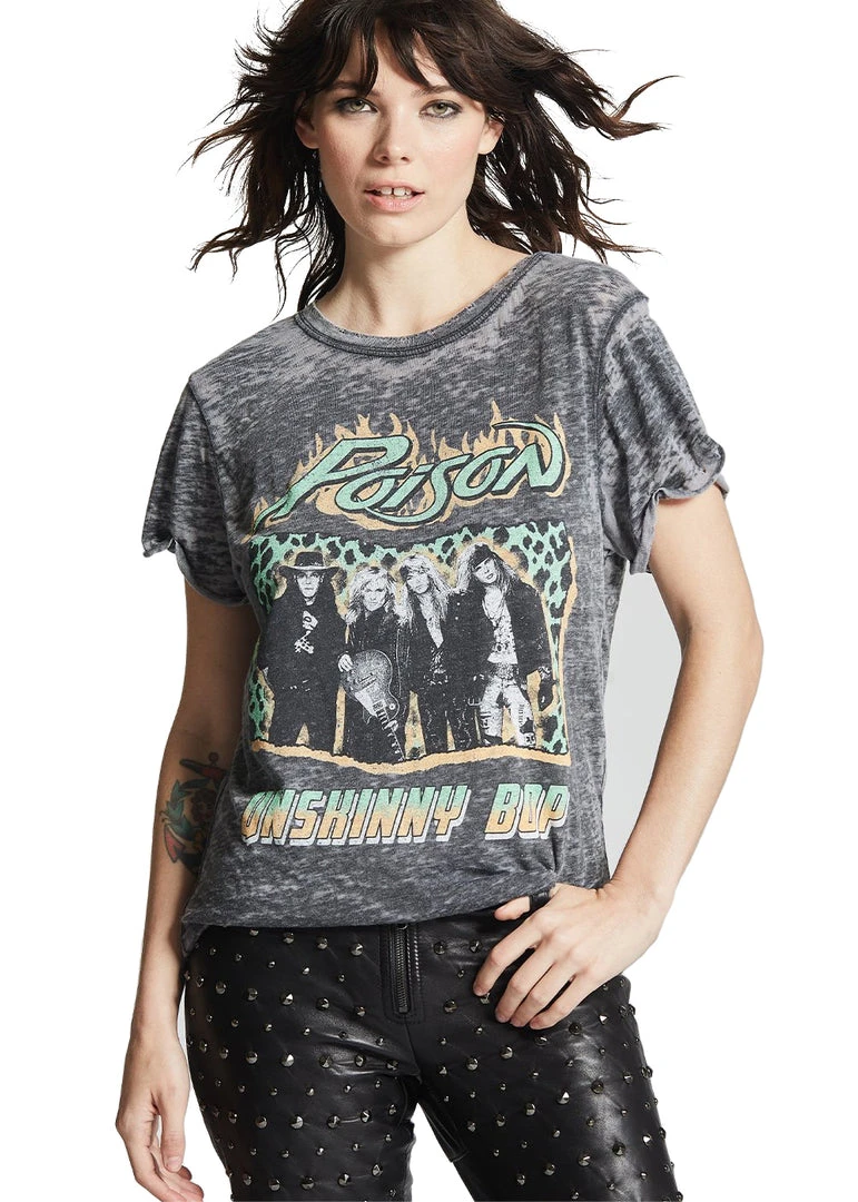 Poison Vintage Wash Band Tee By Recycled Karma
