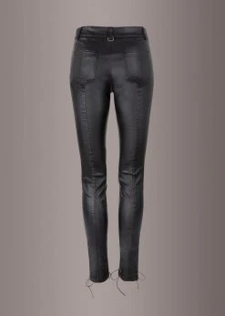 Punk Rave Black Faux Leather Lace Up Biker Skinny Fit Pants