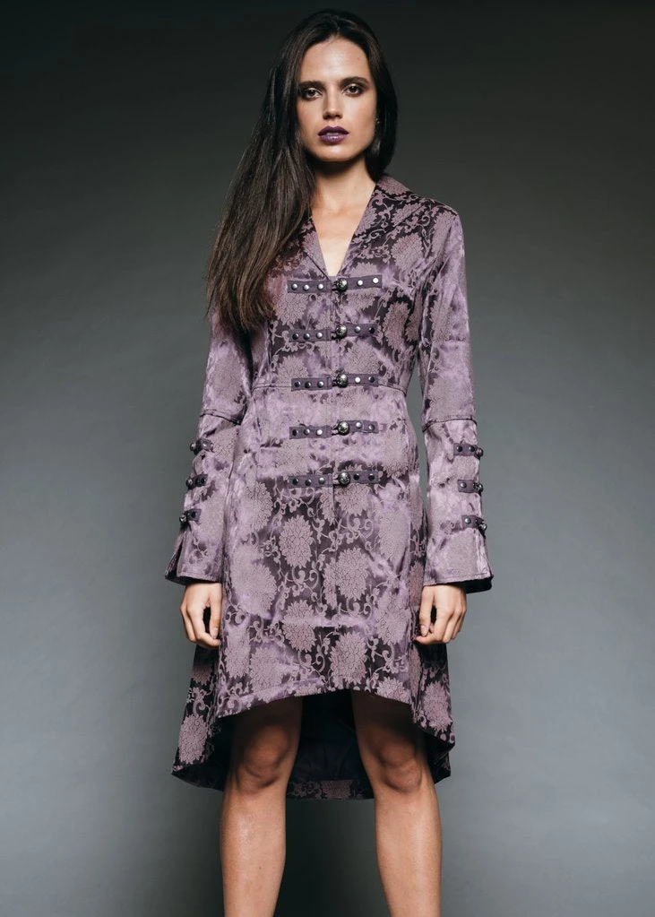 Pretty Attitude Purple Brocade Gothic Steampunk Jacket