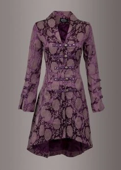 Pretty Attitude Purple Brocade Gothic Steampunk Jacket