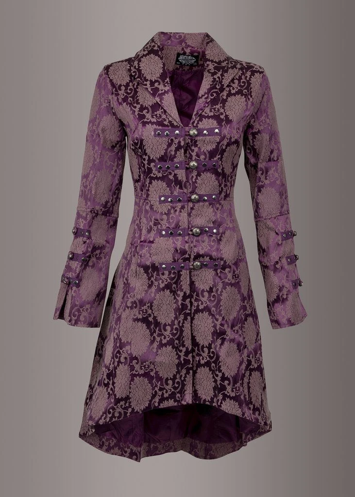 Pretty Attitude Purple Brocade Gothic Steampunk Jacket