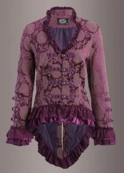 Pretty Attitude Purple Rain Victorian Jacket With Lace Embellishments