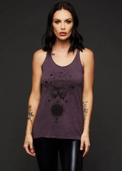 Pretty Attitude Black Label Butterfly Moon Phases Loose Fit Tank Top
