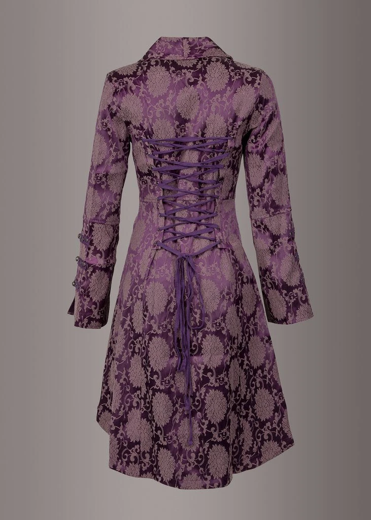 Pretty Attitude Purple Brocade Gothic Steampunk Jacket
