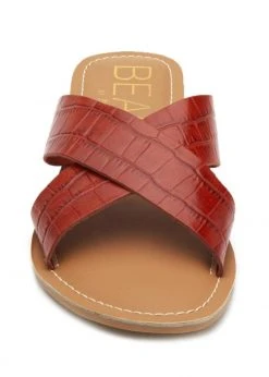 White Label Red Croc Pebble Sandal With Criss Cross Stap By Matisse
