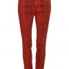 Pretty Attitude Red Snakeskin Animal Print Skinny Fit Jeans White Label