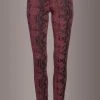 Pretty Attitude Red Skinny Fit Snakeskin Pants