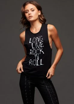 Pretty Attitude Black Label Long Live Rock N Roll Sleeveless Graphic Tee