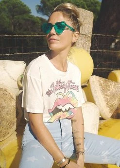 Rolling Stones Tie Dye Tongue Oversized Tee By Daydreamer LA White Label