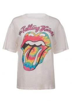 Rolling Stones Tie Dye Tongue Oversized Tee By Daydreamer LA White Label