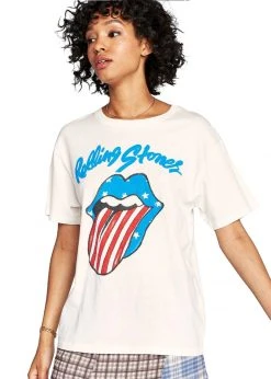 White Label Rolling Stones Stars And Stripes Oversized Band Tee By Daydreamer LA