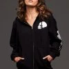 Pretty Attitude Rebel Yell Zip Up Skull Hoodie