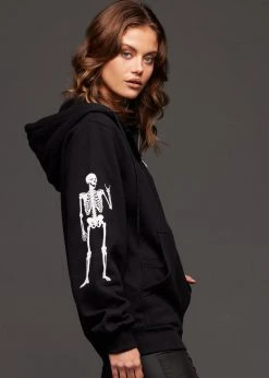 Pretty Attitude Rebel Yell Zip Up Skull Hoodie
