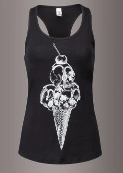 Pretty Attitude Summer Goth Ice Cream Skull Tank Top Black Label