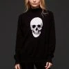 Pretty Attitude Distressed Skull Knit Sweater Black Label