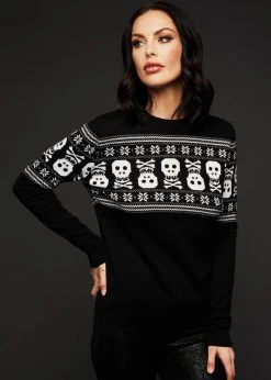 Pretty Attitude Bad To The Bone Skull Ugly Christmas Sweater