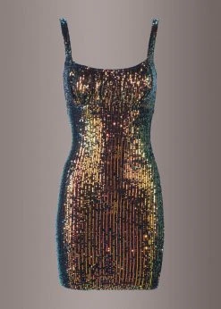 Pretty Attitude Sleeveless Golden Mermaid Sequin Dress