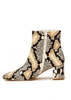 White Label Cocoa Snakeskin Animal Print Ankle Boot By Matisse
