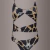 Pretty Attitude Hot Stuff Snakeskin Cutout Monokini Swimsuit