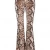 Pretty Attitude Slither Snakeskin Velvet Bell Bottoms