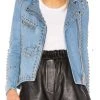 Pretty Attitude Blue Denim Moto Jean Jacket With Studs