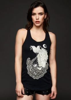 Pretty Attitude Black Label Mermaid Vibes Black Loose Fit Tank Top