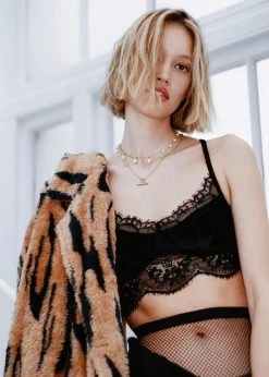 Pretty Attitude Black Velvet Lace Bralette Black Label