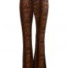 Pretty Attitude Eye Of The Tiger Animal Print Velvet Flare Pants Bell Bottoms White Label