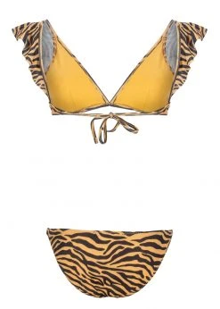 Pretty Attitude White Label Heat Wave Tiger Print Two Piece Bikini Set