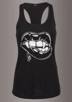 Pretty Attitude Love Bites Vampire Lips Tank Top Black Label