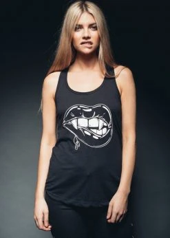 Pretty Attitude Love Bites Vampire Lips Tank Top Black Label